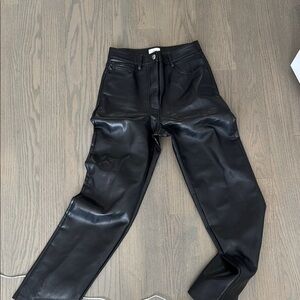 Aritzia Sleek Black Leather Pants